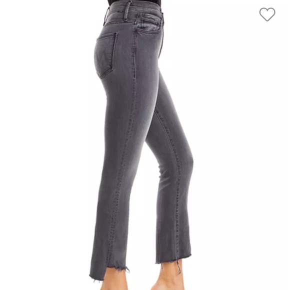 MOTHER Denim The Insider Crop Step Fray Jeans Wash Train Stops Size 24 - Picture 3 of 16